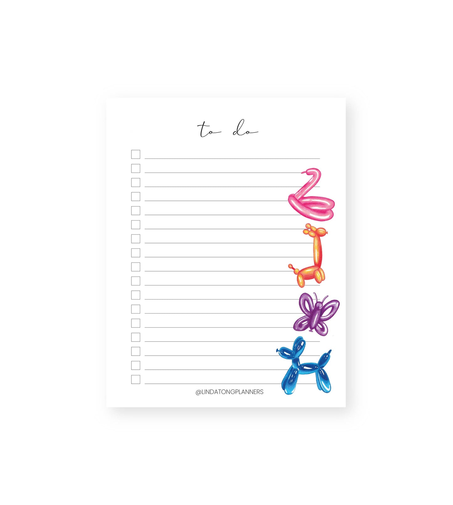Balloon Animals To-Do List Notepad