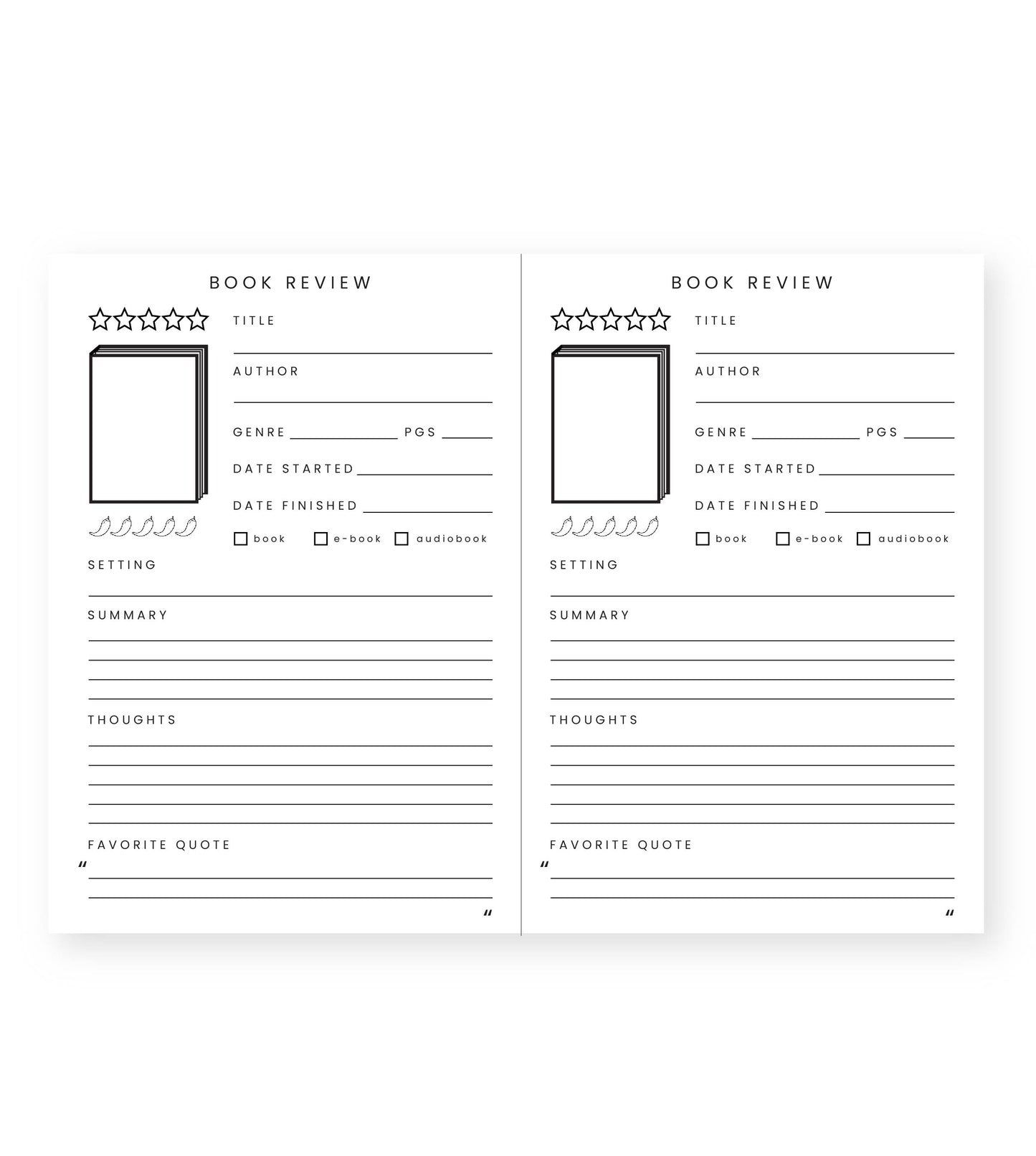 Book/Reading Journal Light Blue
