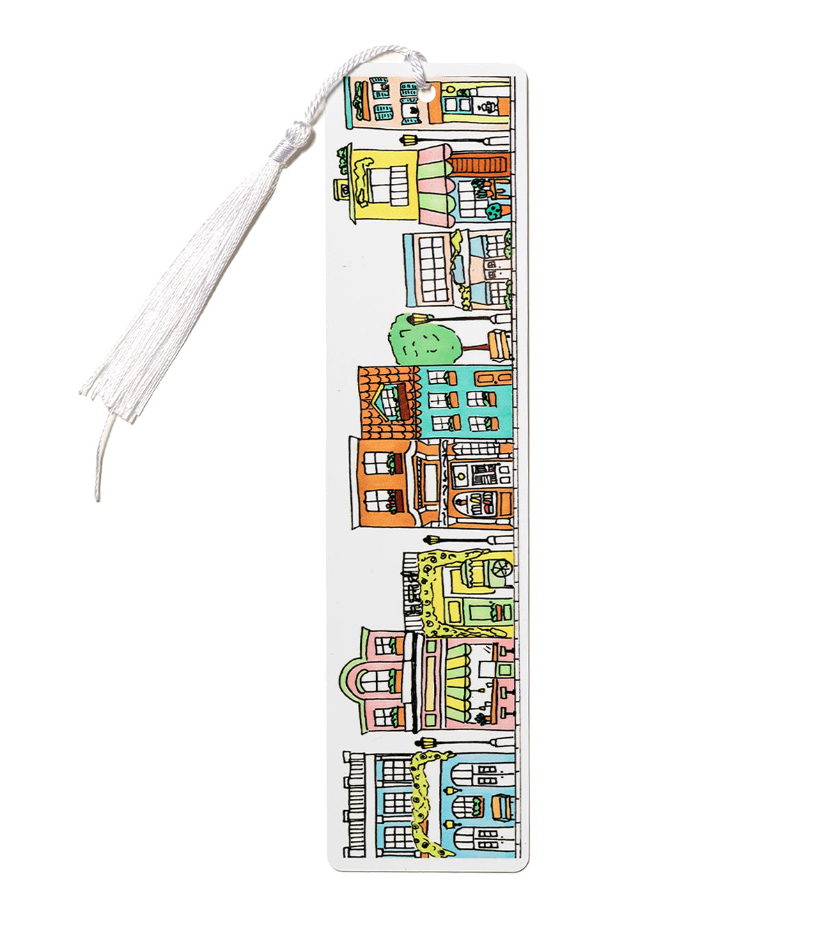 Pastel Houses Metal Bookmark