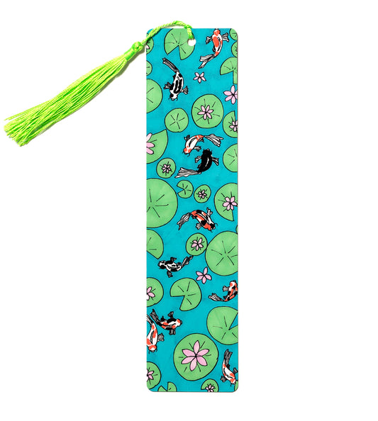 Koi Pond Metal Bookmark