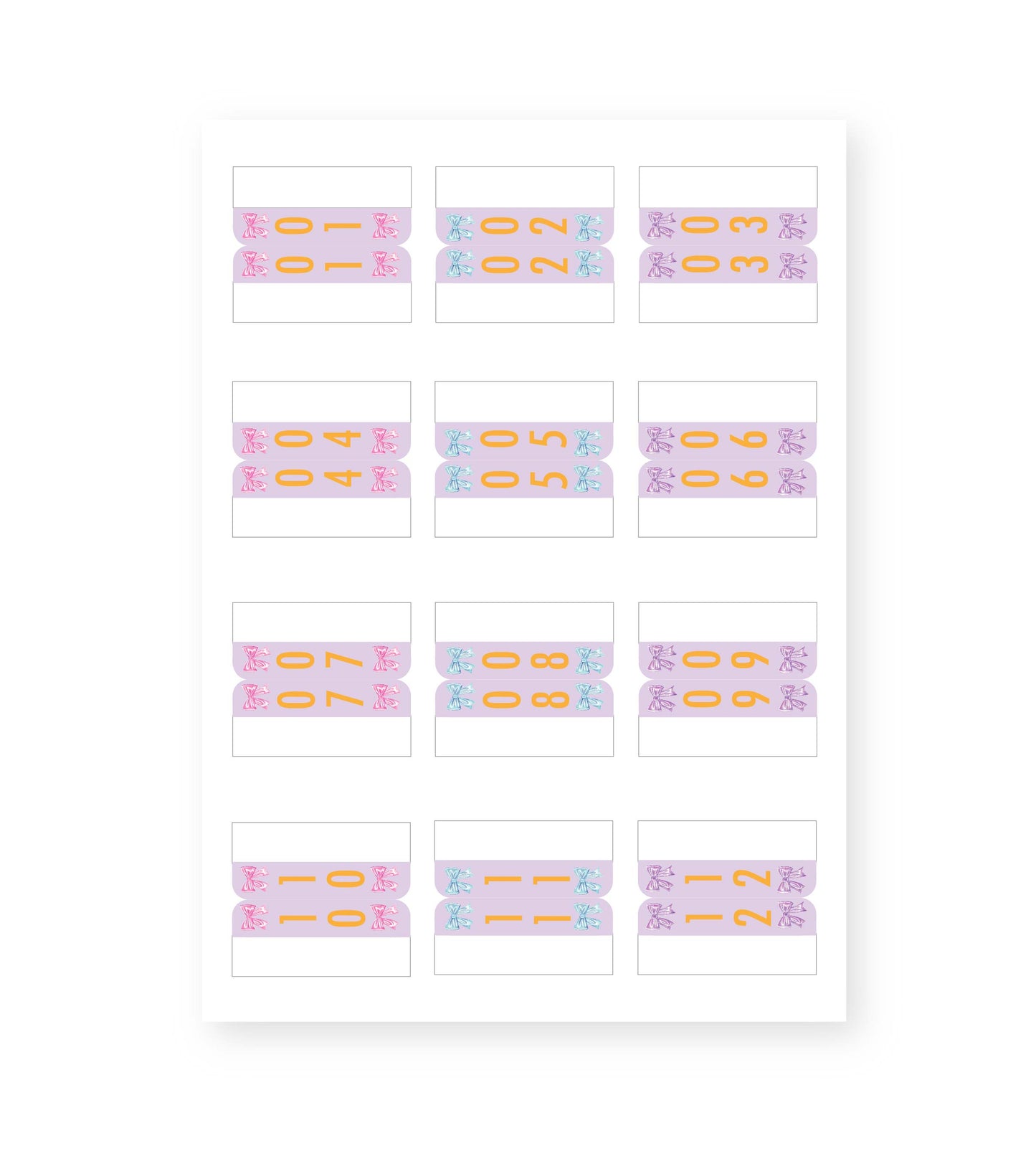 Monthly Tab Sticker Sheets