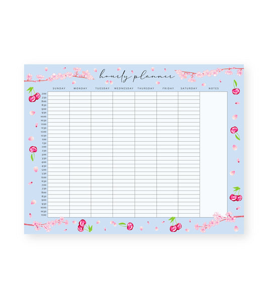 Cherry Blossoms Hourly Weekly Notepad