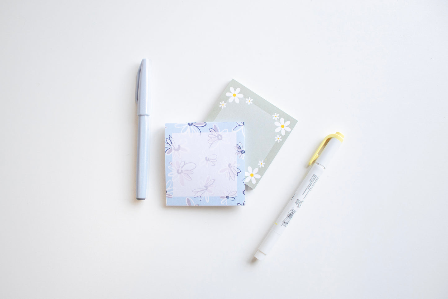 Green Daisy Post-It Sticky Notes