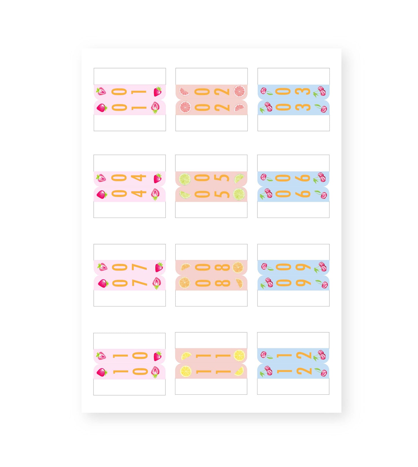 Monthly Tab Sticker Sheets