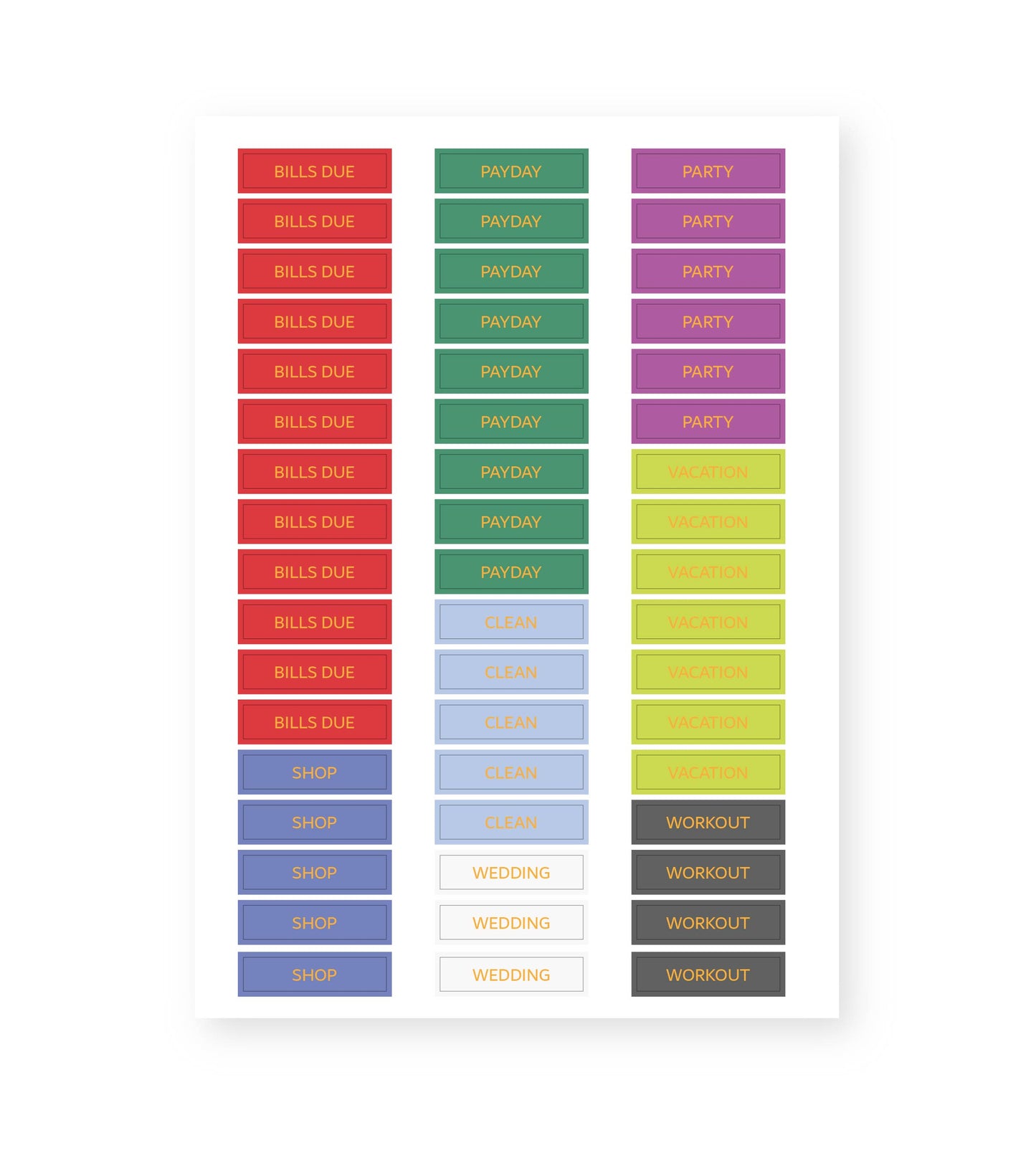 Monthly Sticker Sheet Refills
