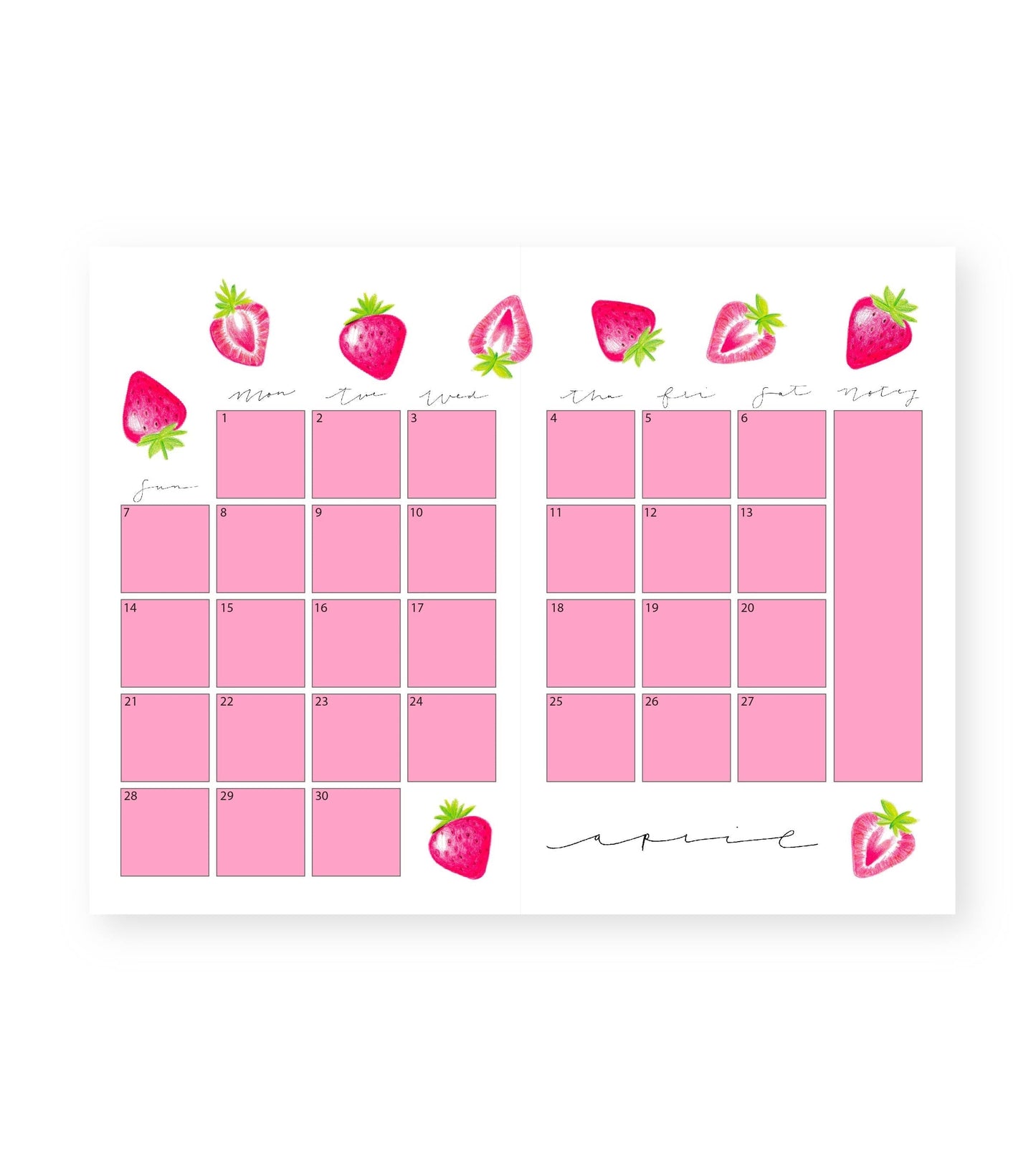 2024 Monthly Planner Pink Daisy