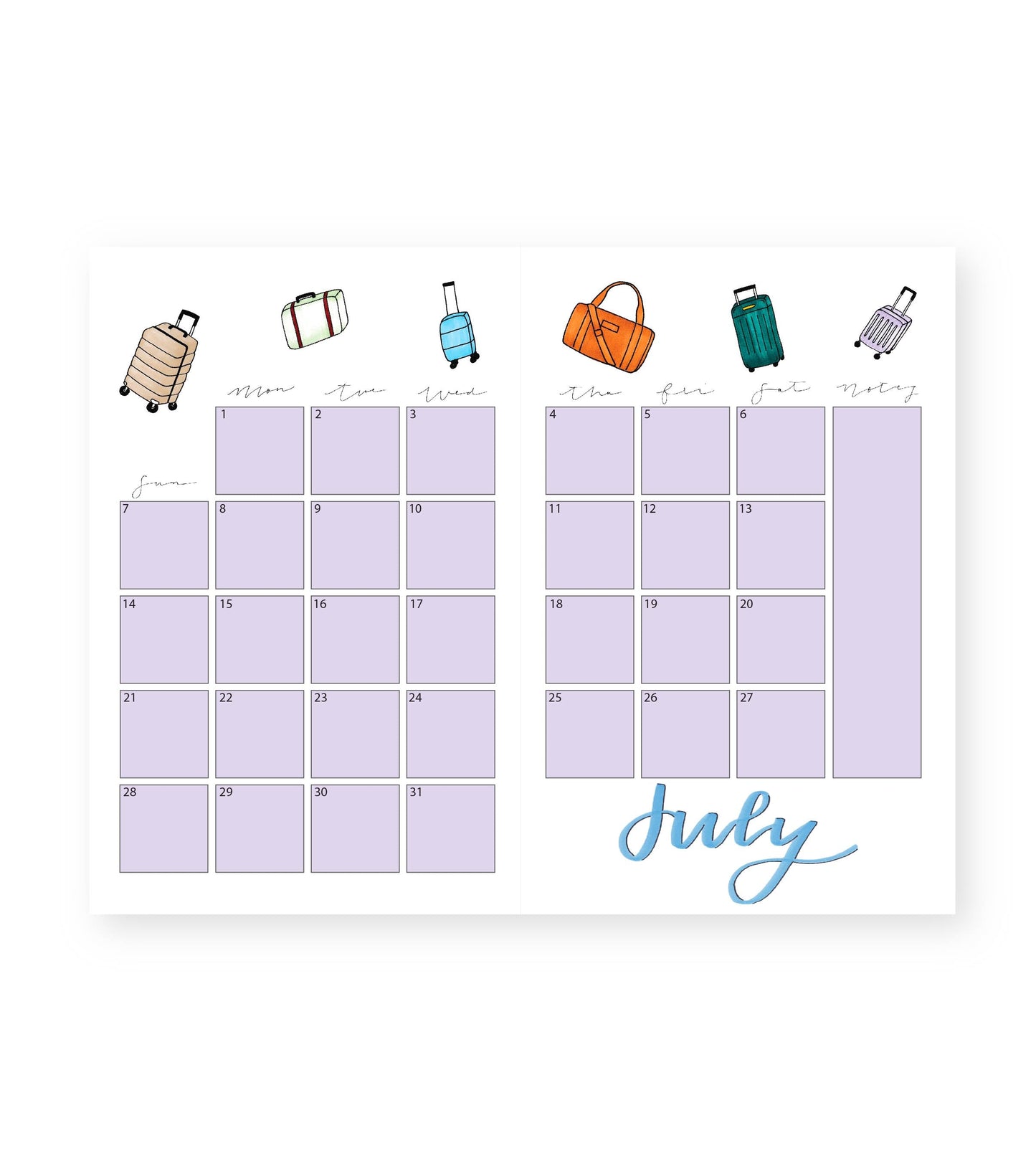 2024 Monthly Planner Purple Haze