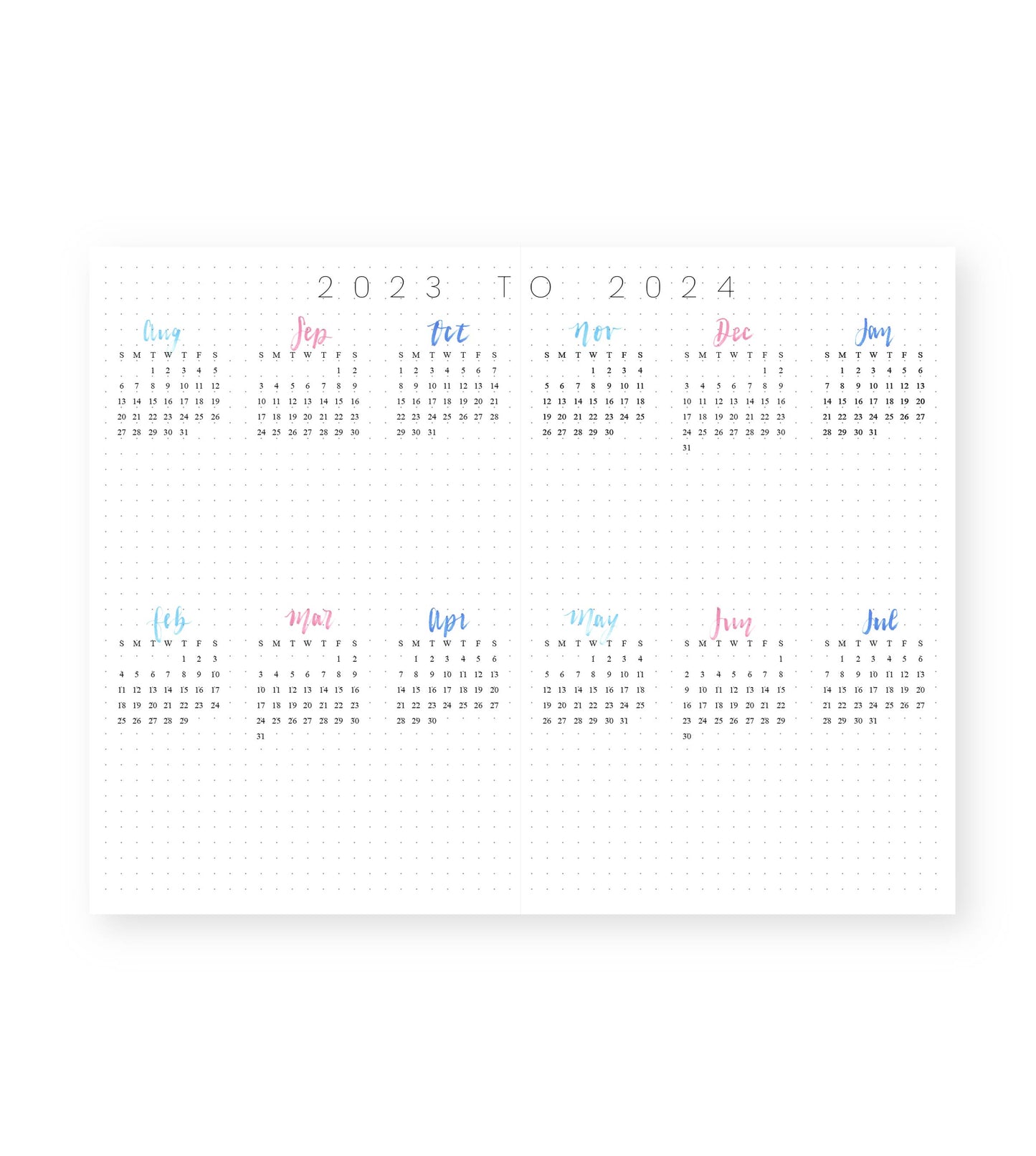 2023-24 Monthly Planner Pink Daisy