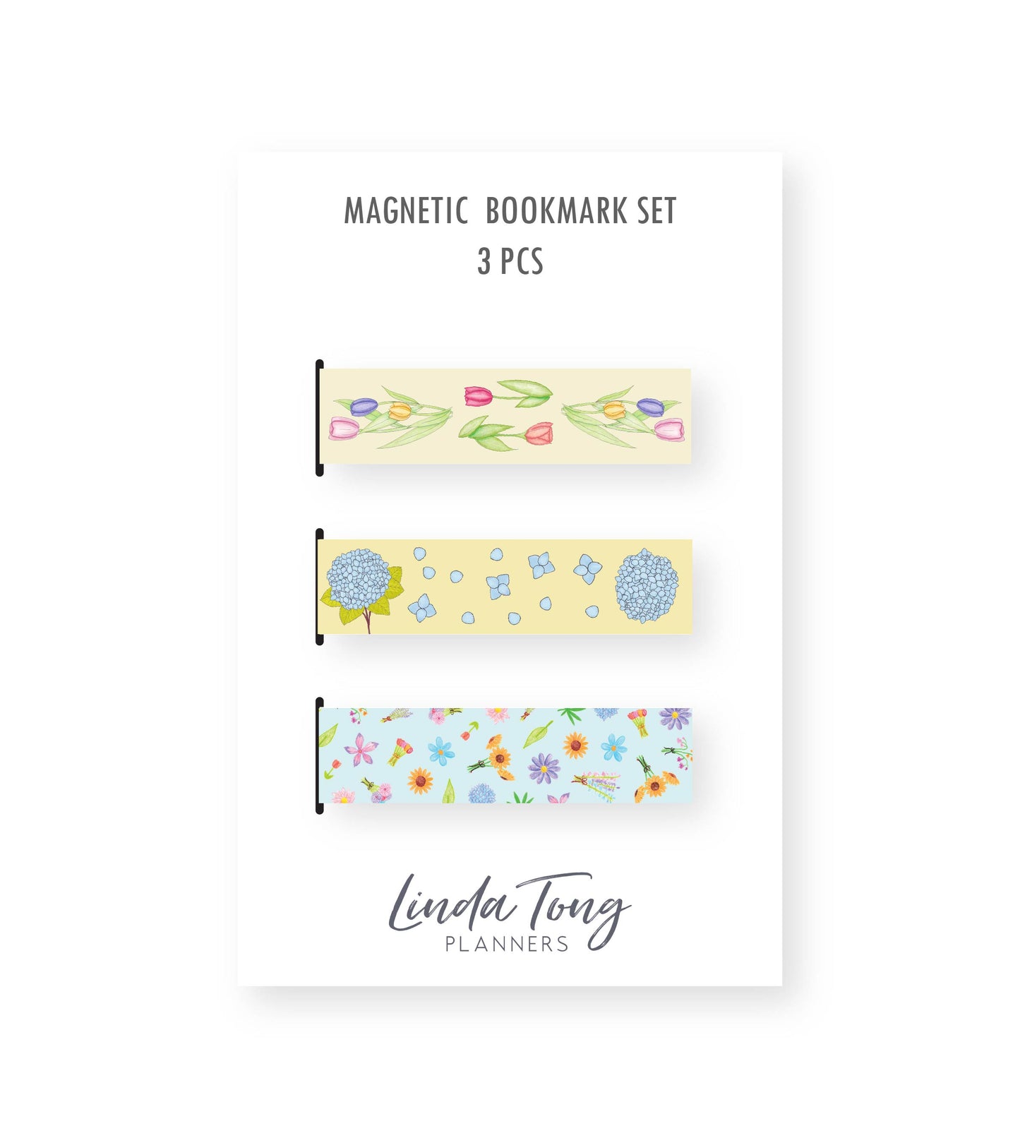 Floral Large Magnetic Bookmark Set