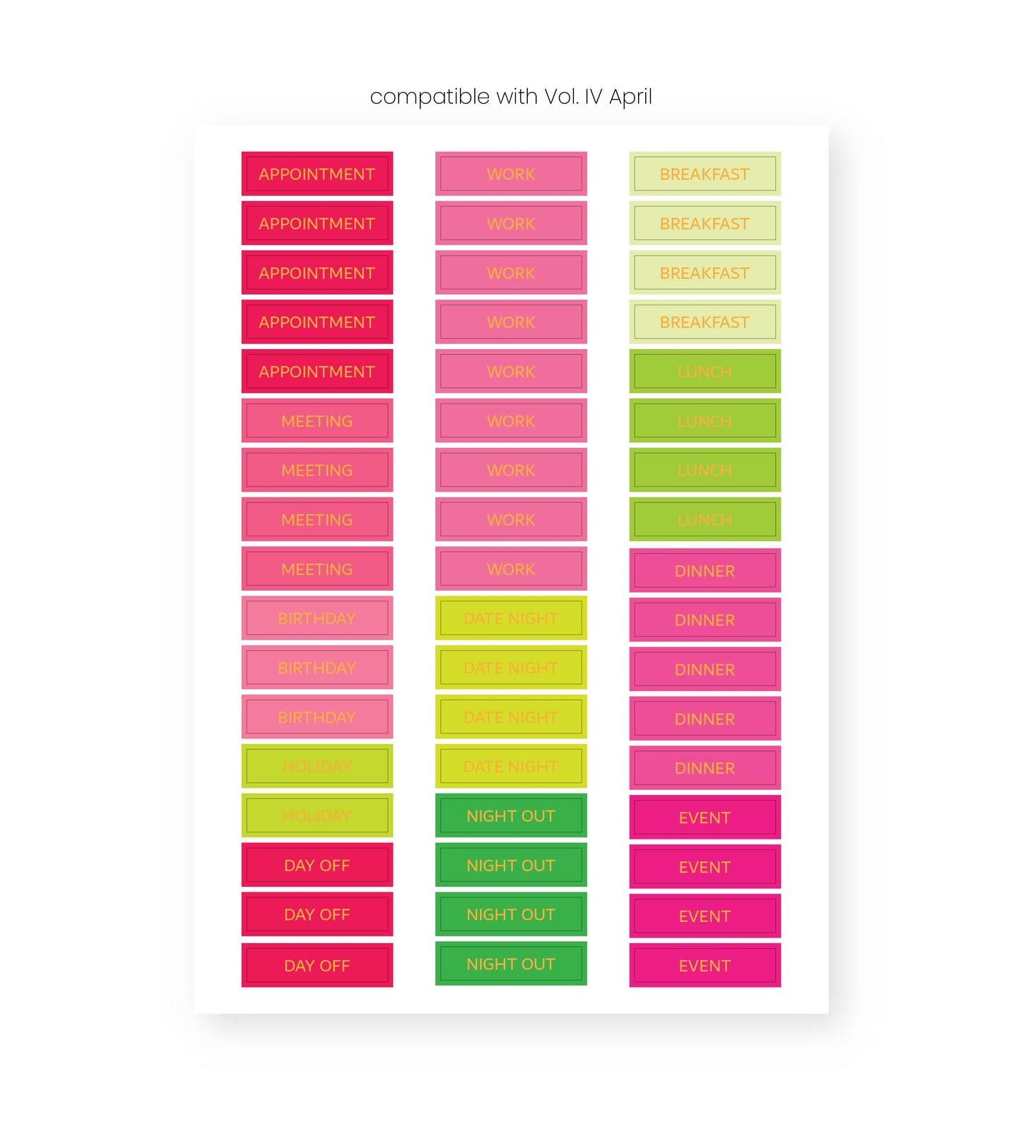 Monthly Sticker Sheet Refills
