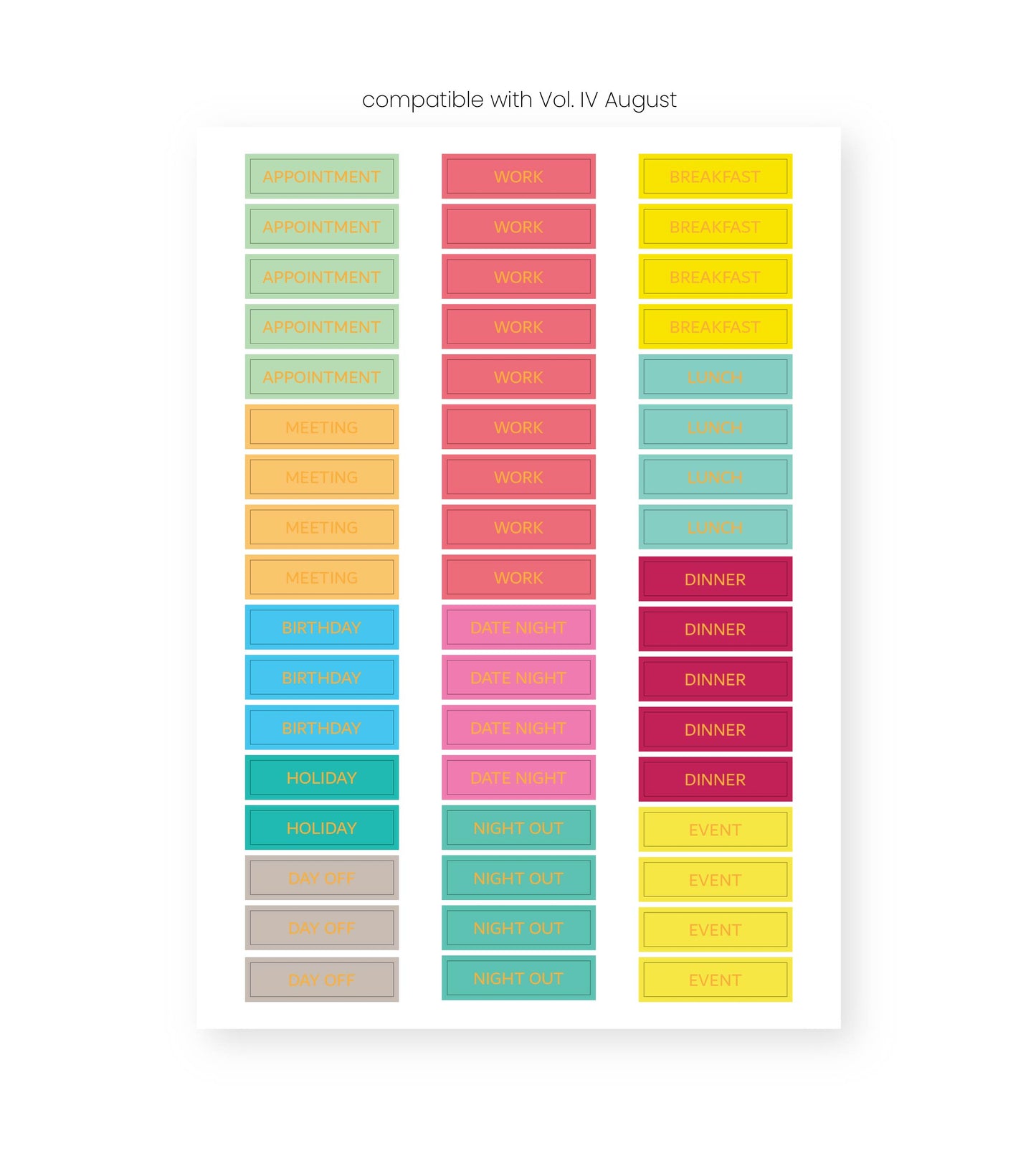 Monthly Sticker Sheet Refills
