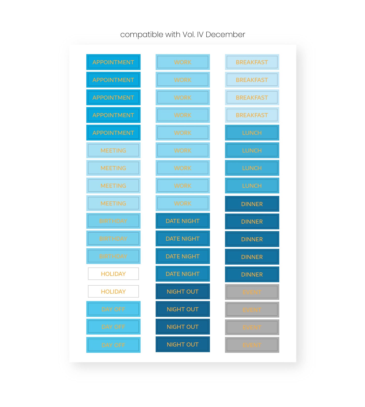 Monthly Sticker Sheet Refills