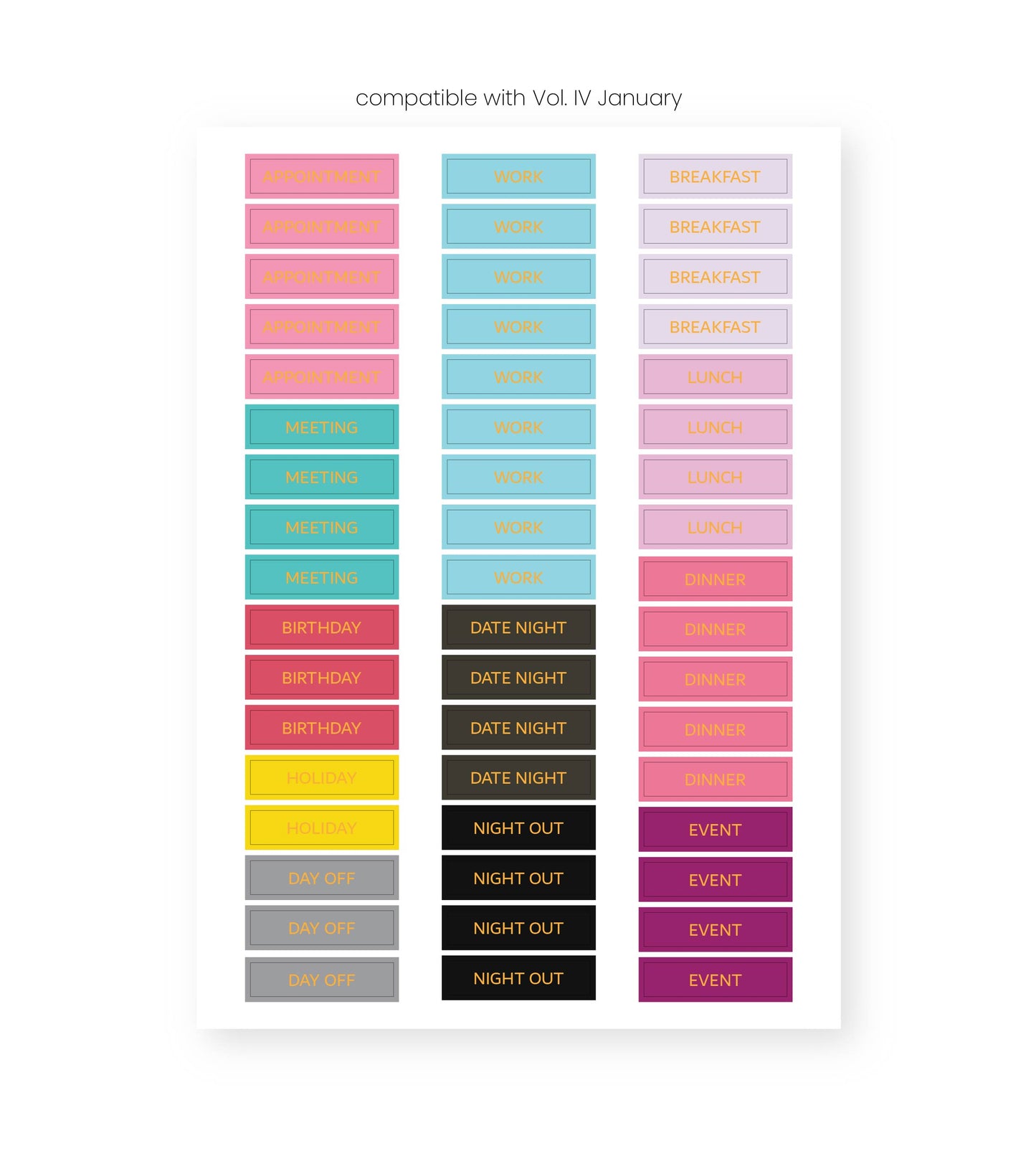 Monthly Sticker Sheet Refills