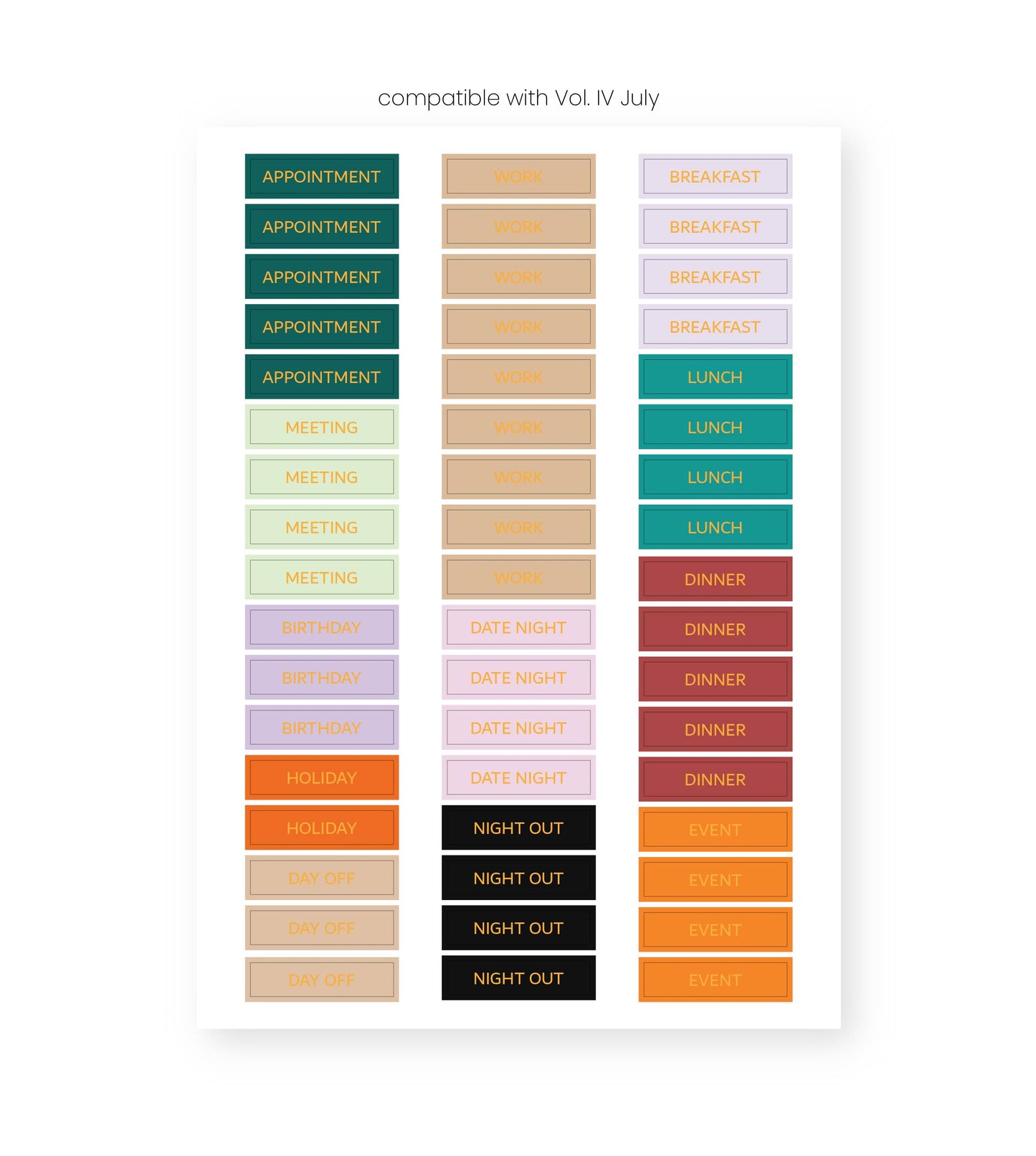 Monthly Sticker Sheet Refills