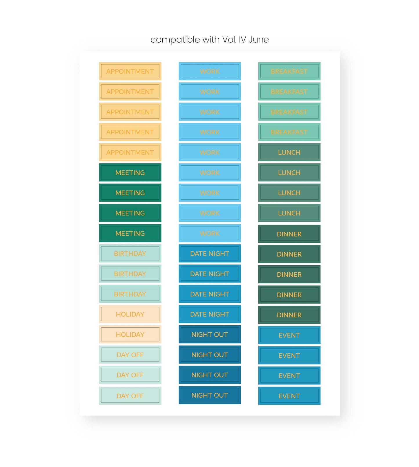 Monthly Sticker Sheet Refills
