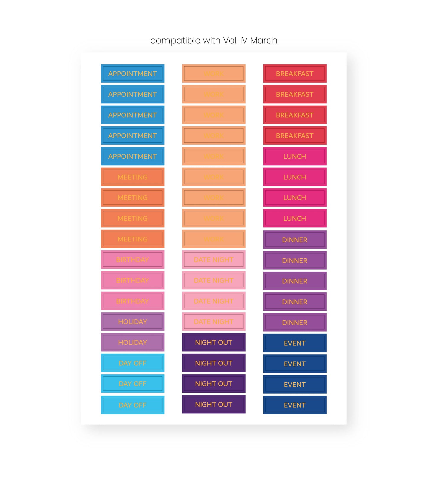 Monthly Sticker Sheet Refills