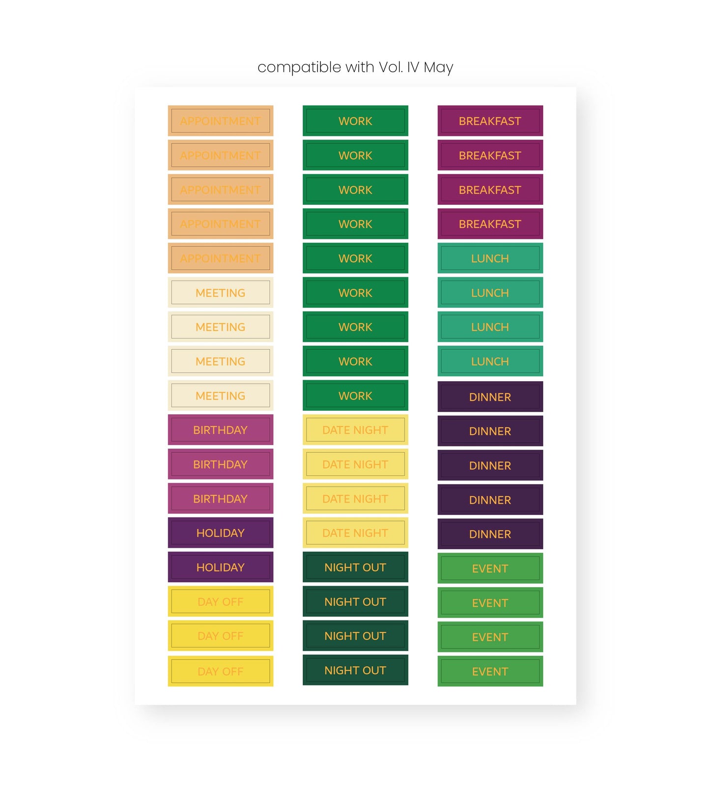 Monthly Sticker Sheet Refills