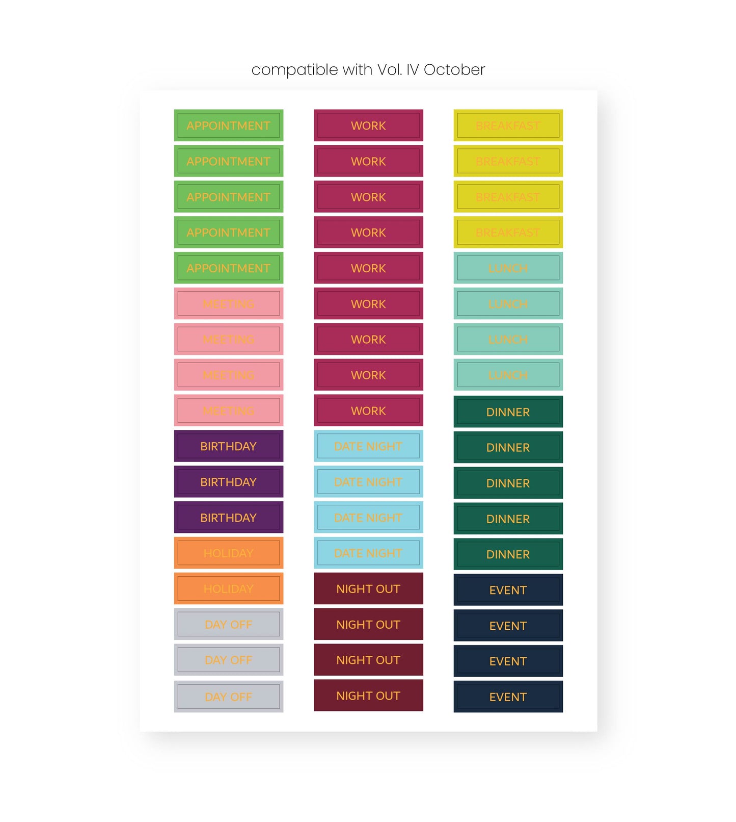Monthly Sticker Sheet Refills