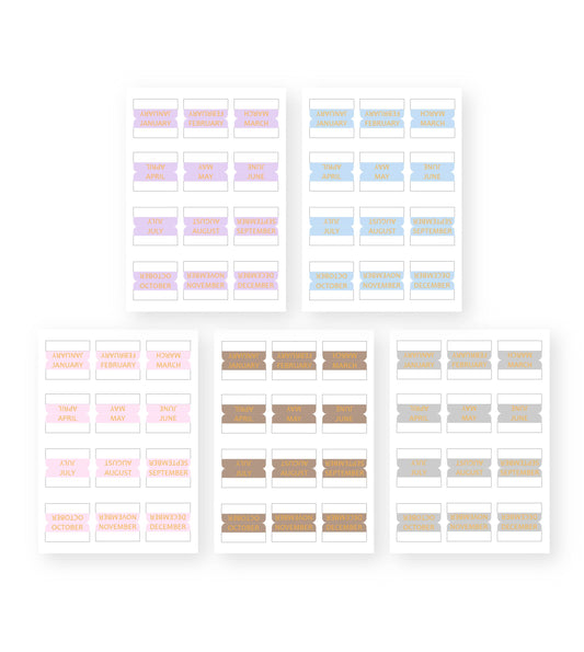 Monthly Tab Sticker Sheets