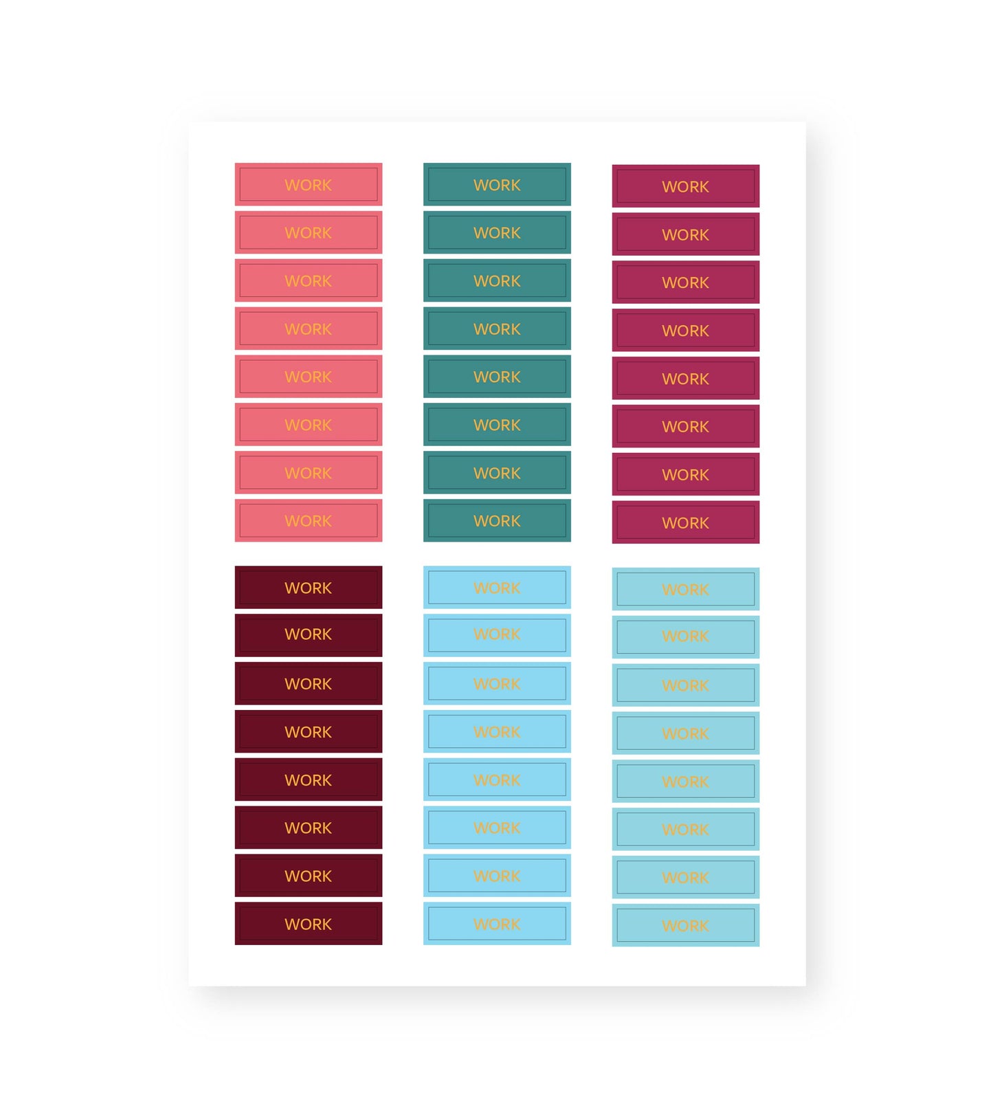 Monthly Sticker Sheets Work