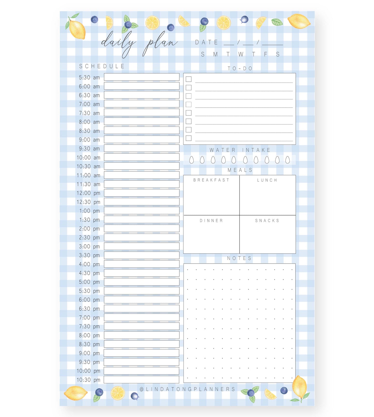 Lemons + Blueberries Daily Notepad PRE-ORDER