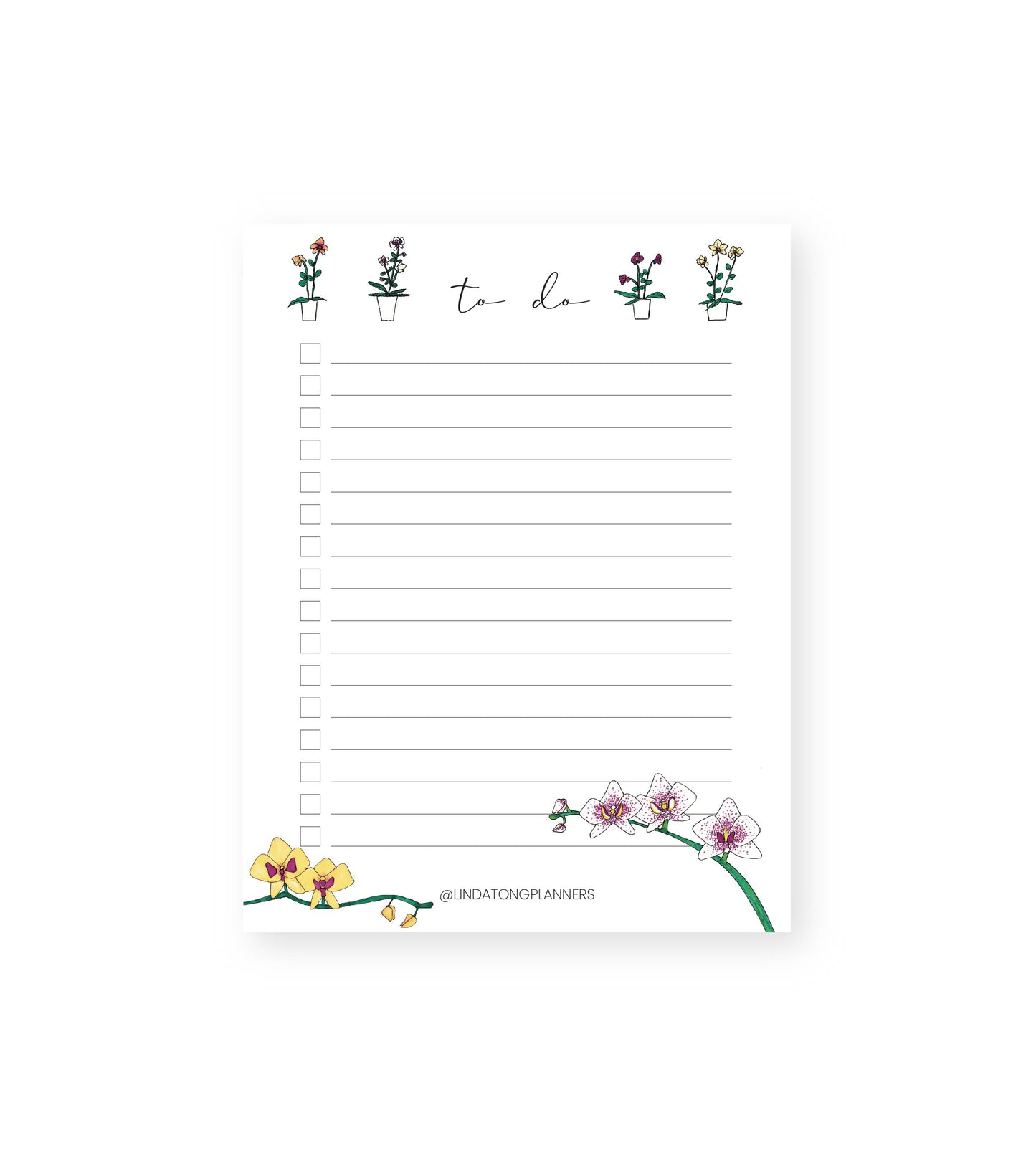 Orchids To-Do List Notepad