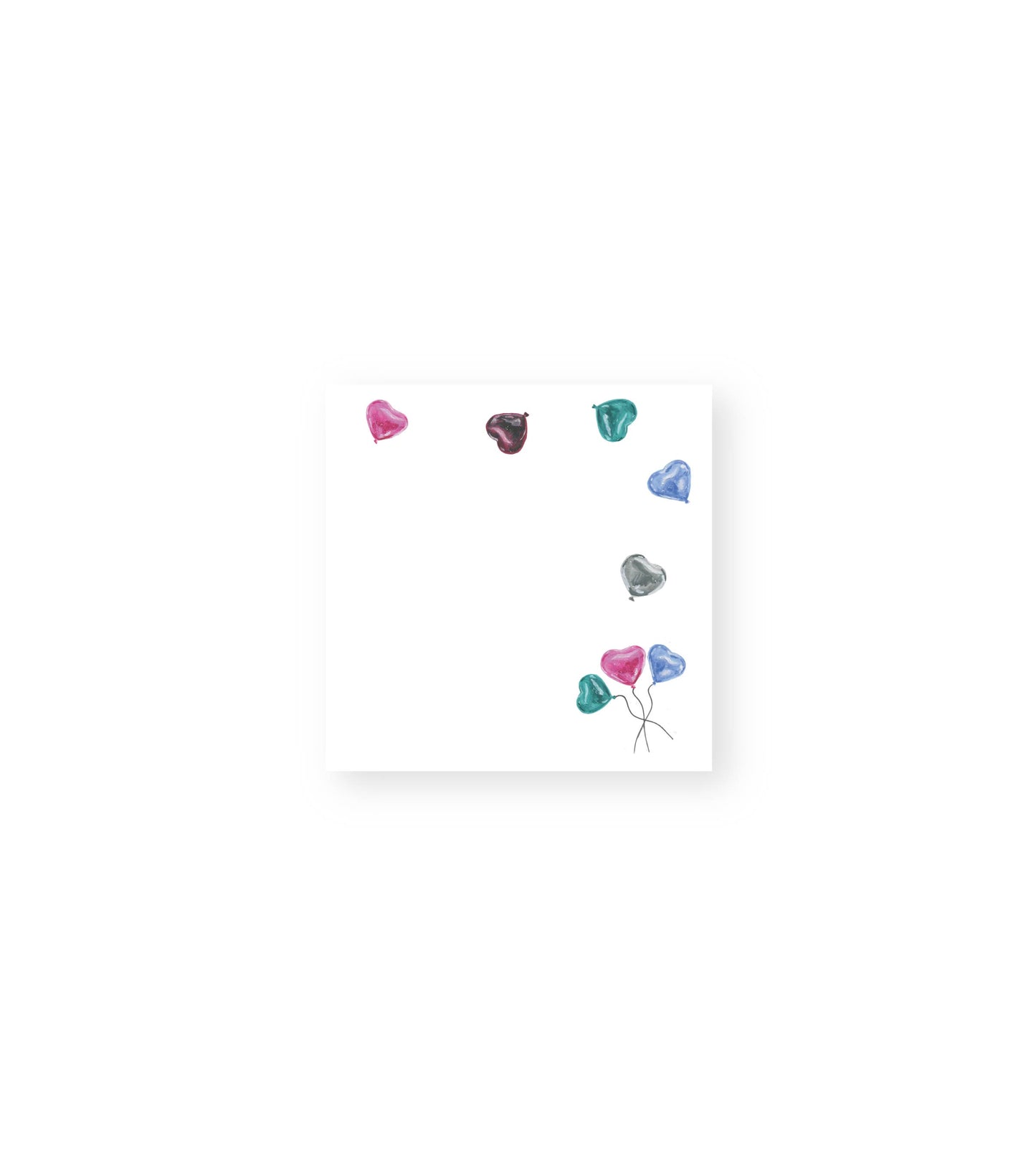 Foil Heart Balloons Post-It Sticky Notes