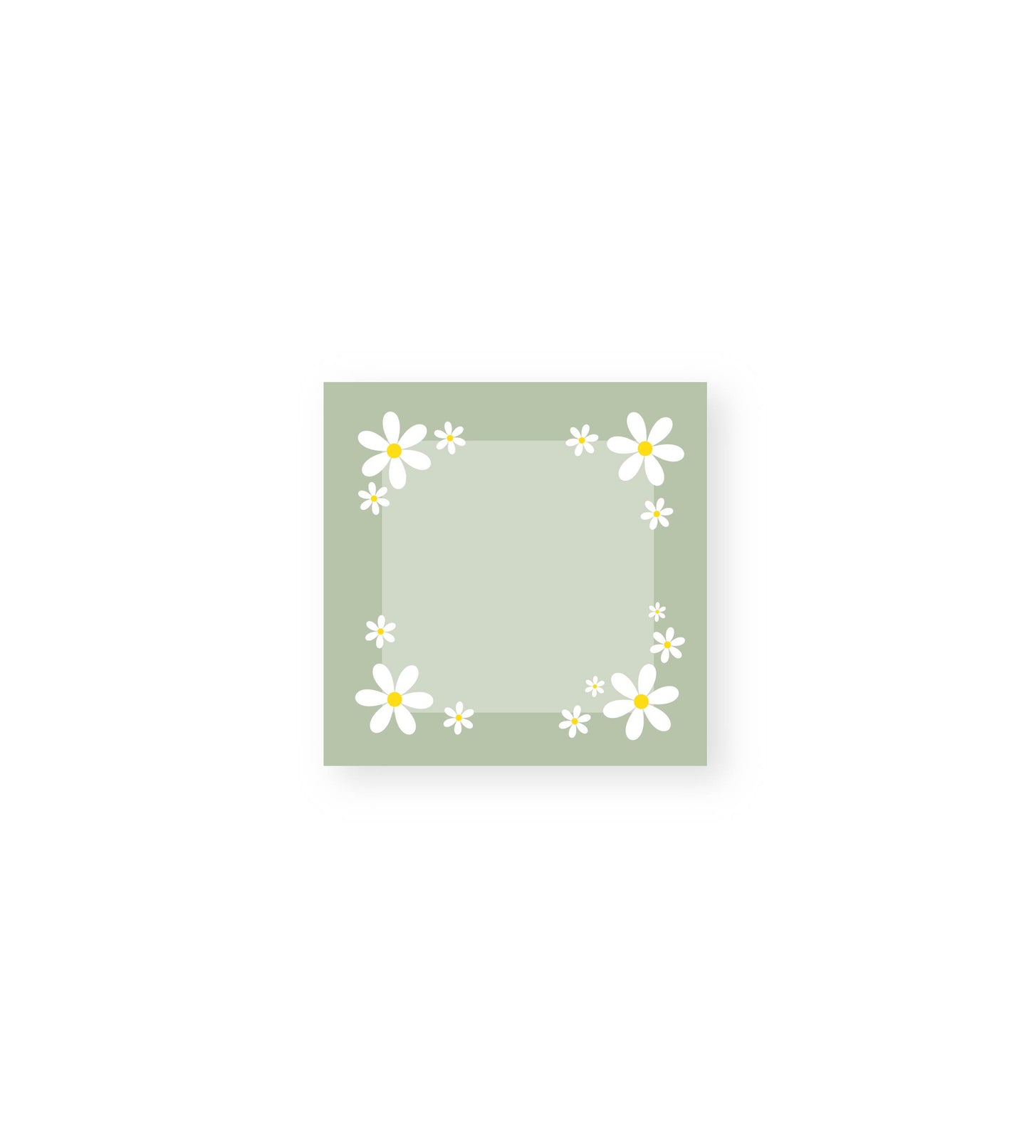 Green Daisy Post-It Sticky Notes