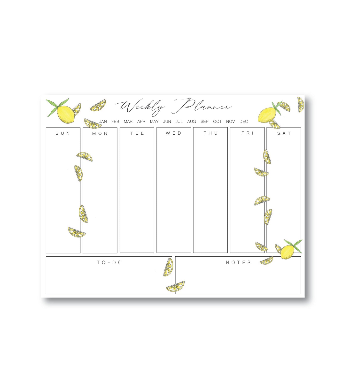 It's Raining Lemons Weekly Planner Notepad