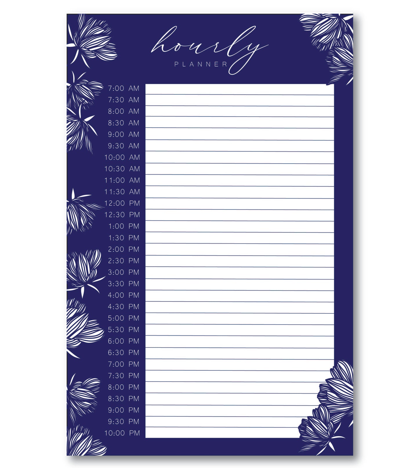 Midnight Bloom Hourly Notepad