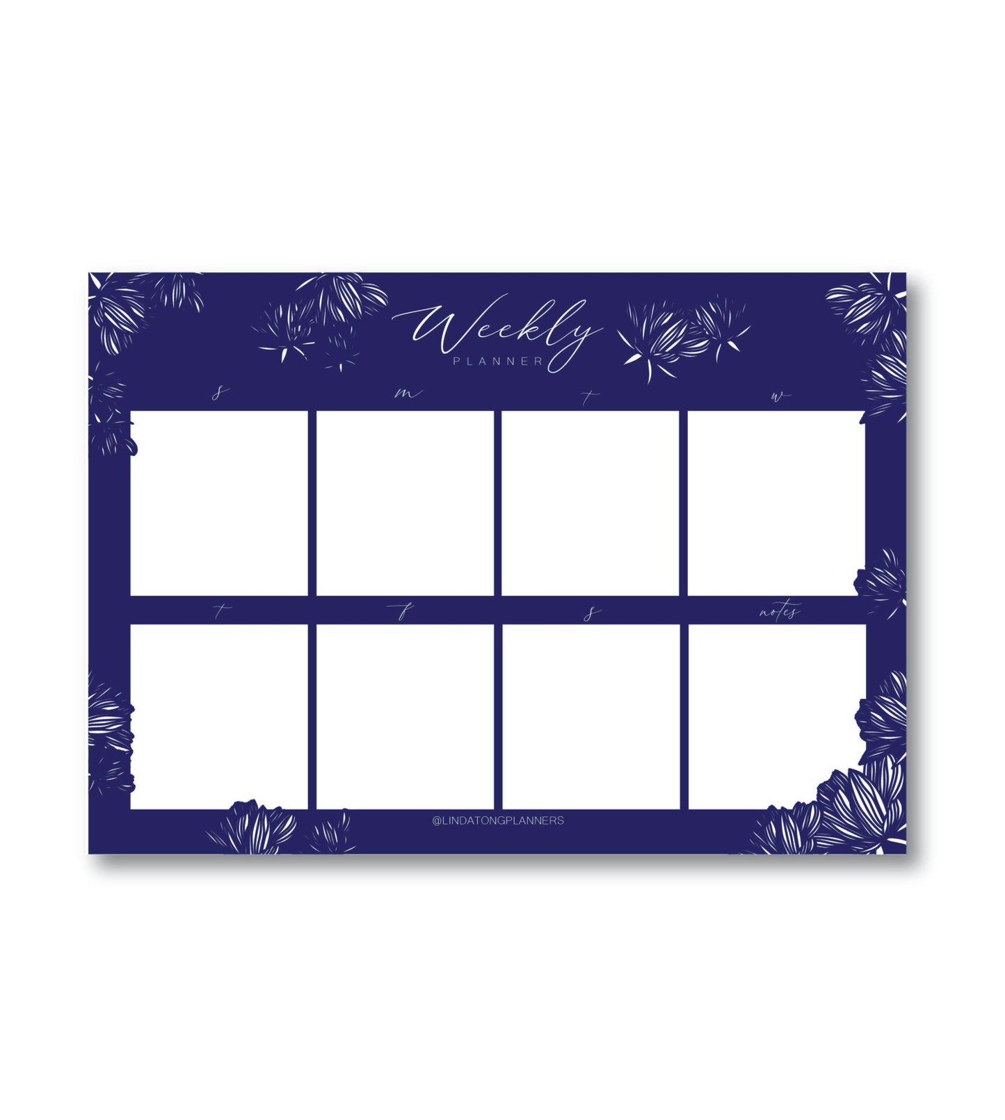 Midnight Bloom Weekly Planner Notepad