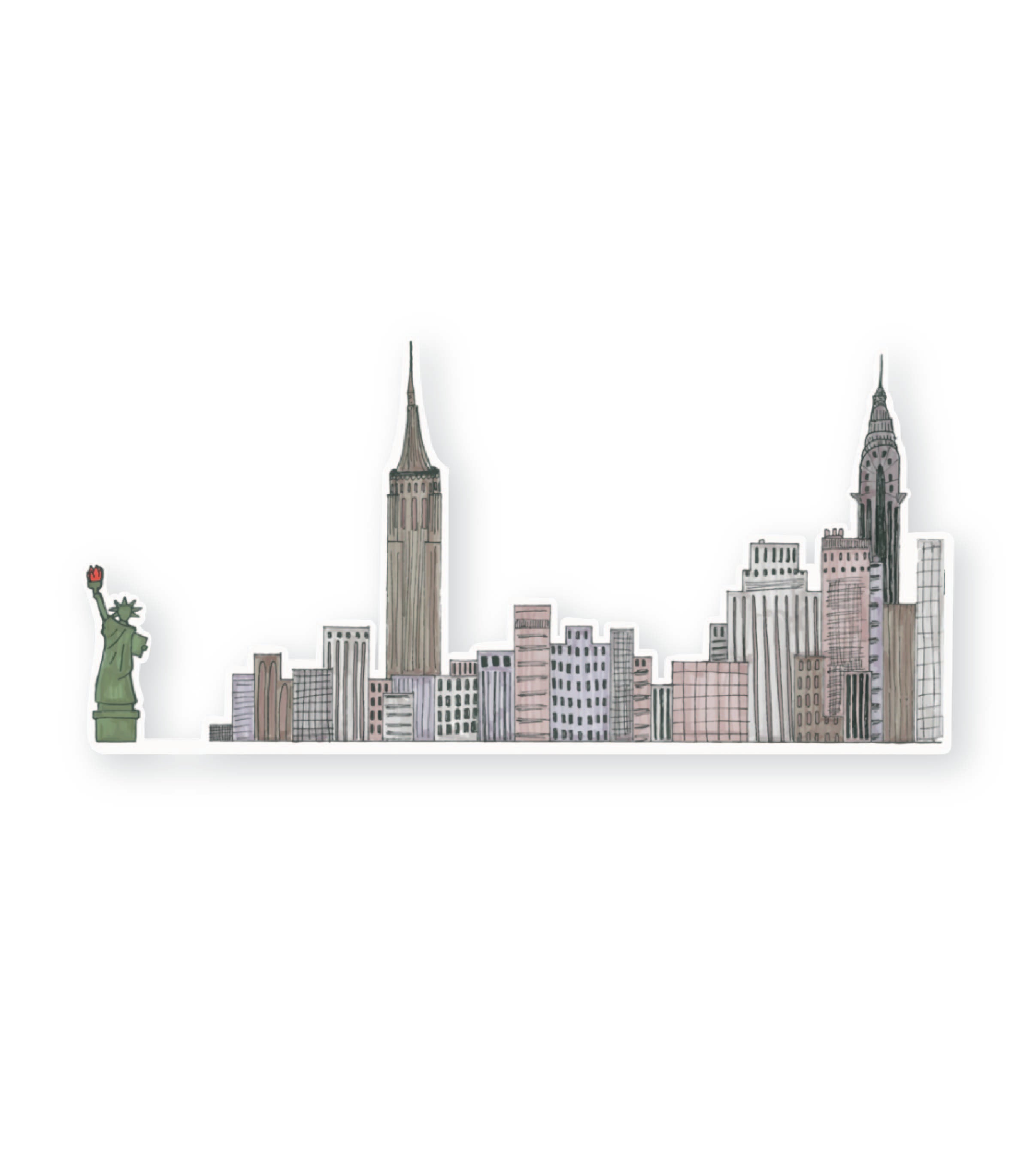 Nyc Skyline Outline Stencil