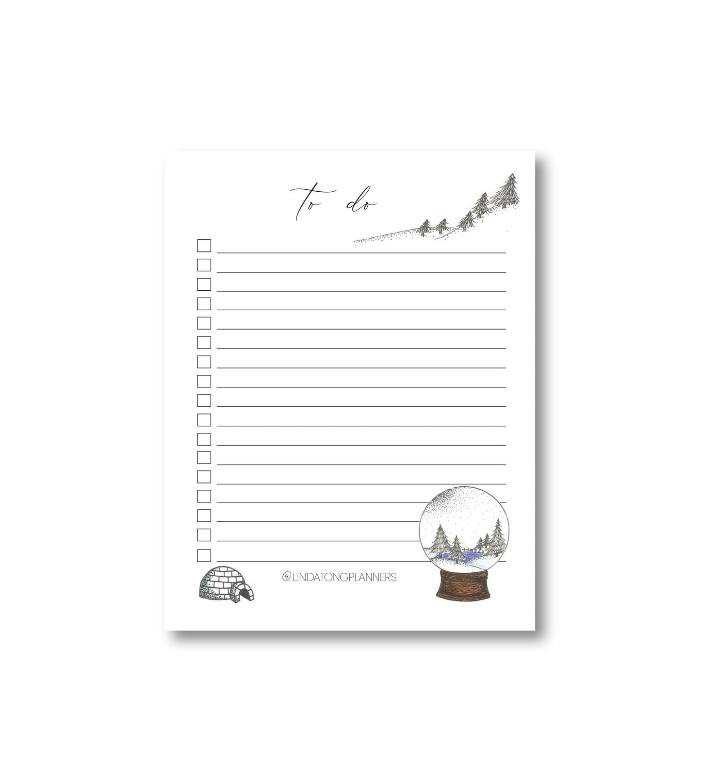 Snowglobe To-Do List Notepad