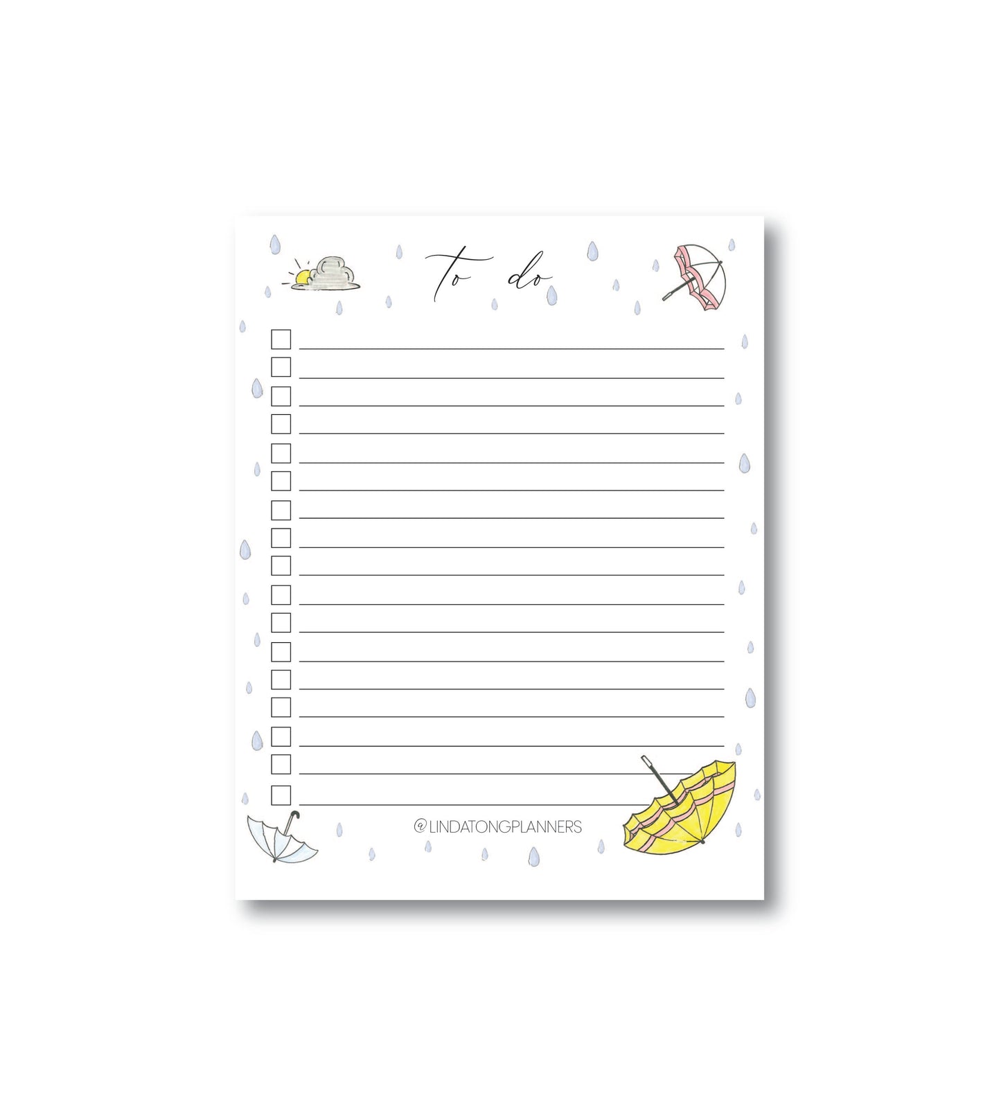 Umbrellas To-Do List Notepad