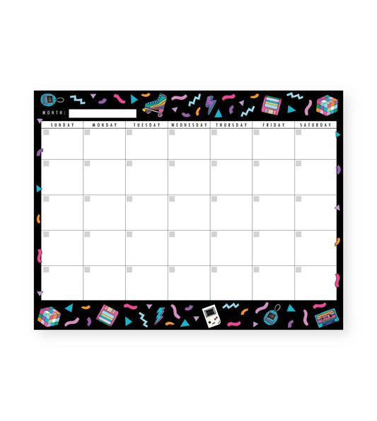 80's Monthly Undated Notepad