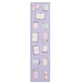 Bookmark with illustrations of books on a light purple background