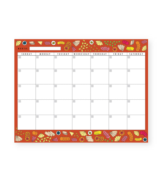 Charcuterie Monthly Undated Notepad