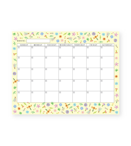 Flower Farm Monthly Undated Notepad