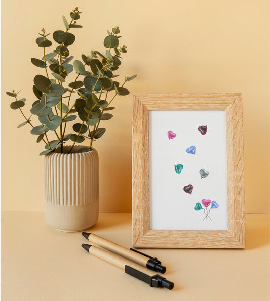 Foil Hearts Art Print