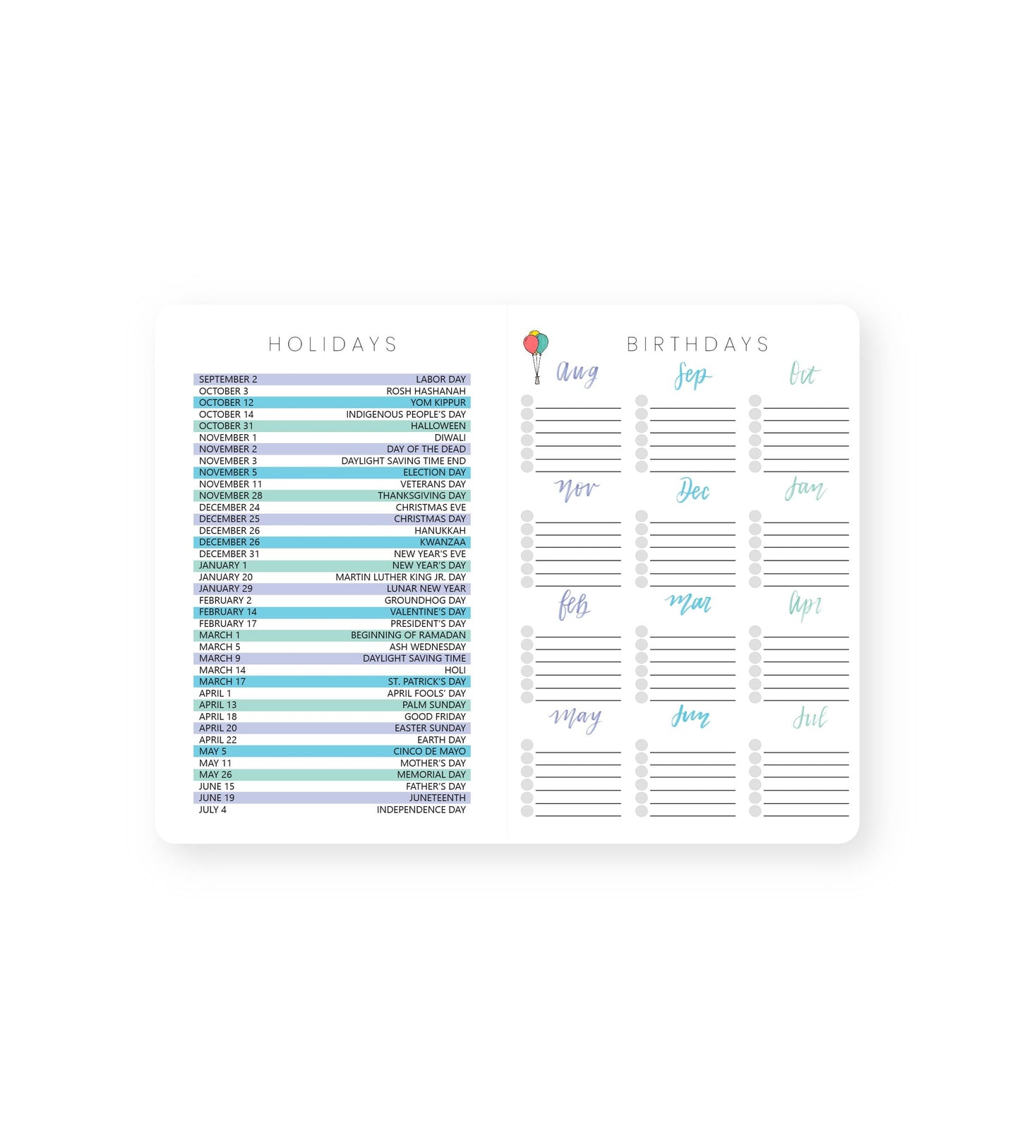 2024-25 Illustrated Planner Flower Farm