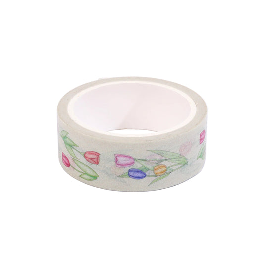 Roll of tape with floral design on a white background