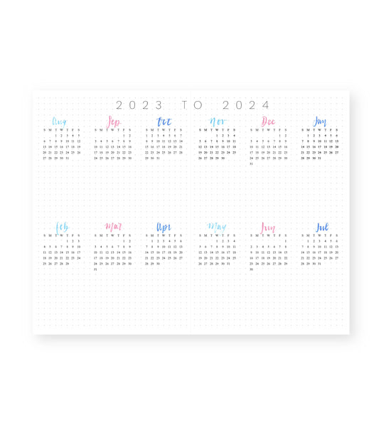 2023-24 Monthly Planner Blue Dream 3.0