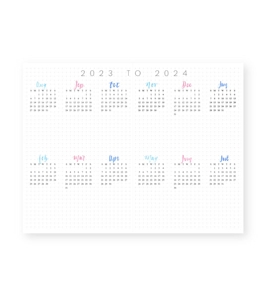 2023-24 Monthly Planner Pink Daisy