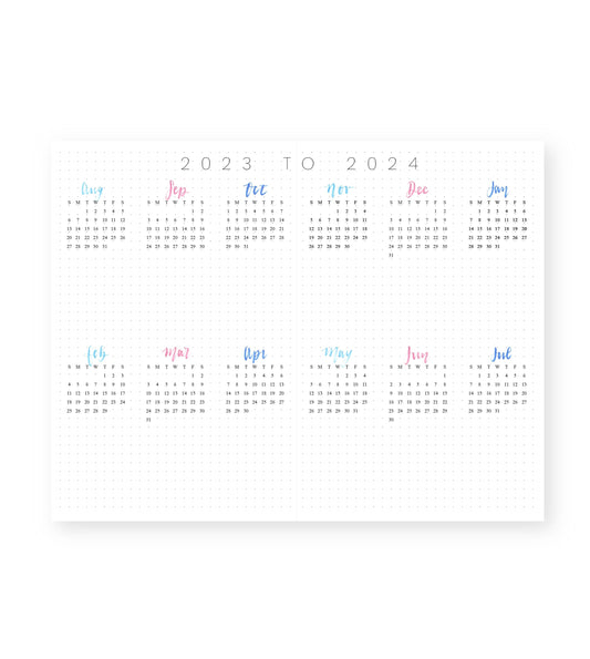 2023-24 Monthly Planner Signature Stripes