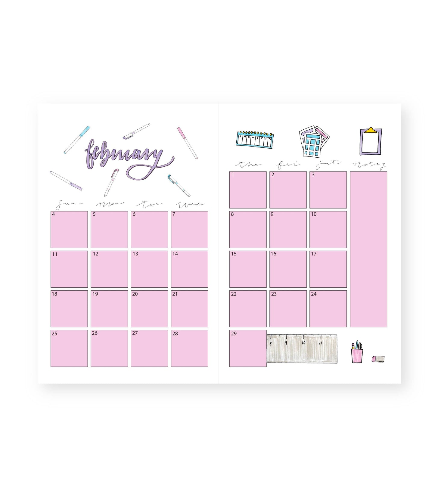 2023-24 Monthly Planner Pink Daisy