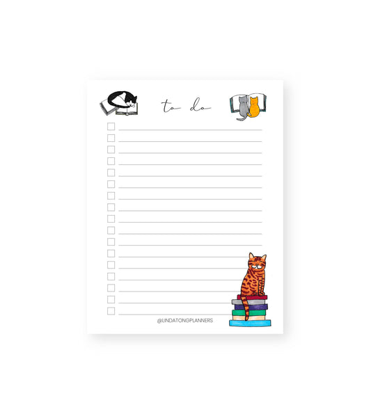 Library Cats To-Do List Notepad