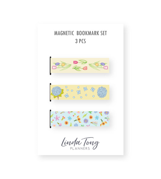 Floral Large Magnetic Bookmark Set