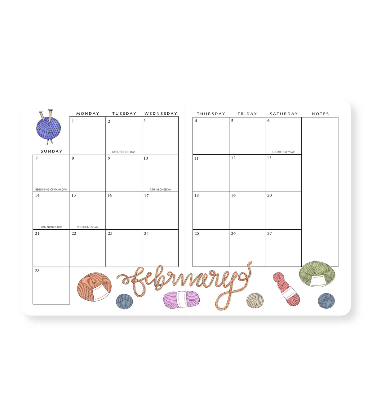 2027 Monthly Planner Hydrangeas PRE-ORDER