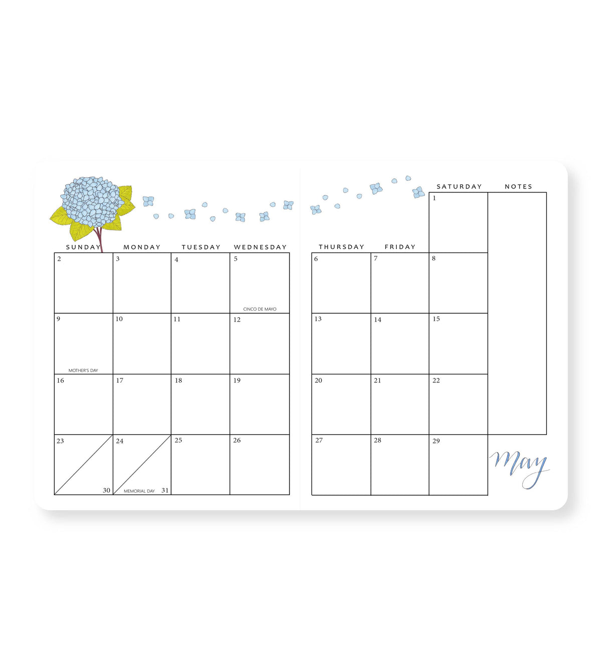 2027 Monthly Planner Hydrangeas PRE-ORDER
