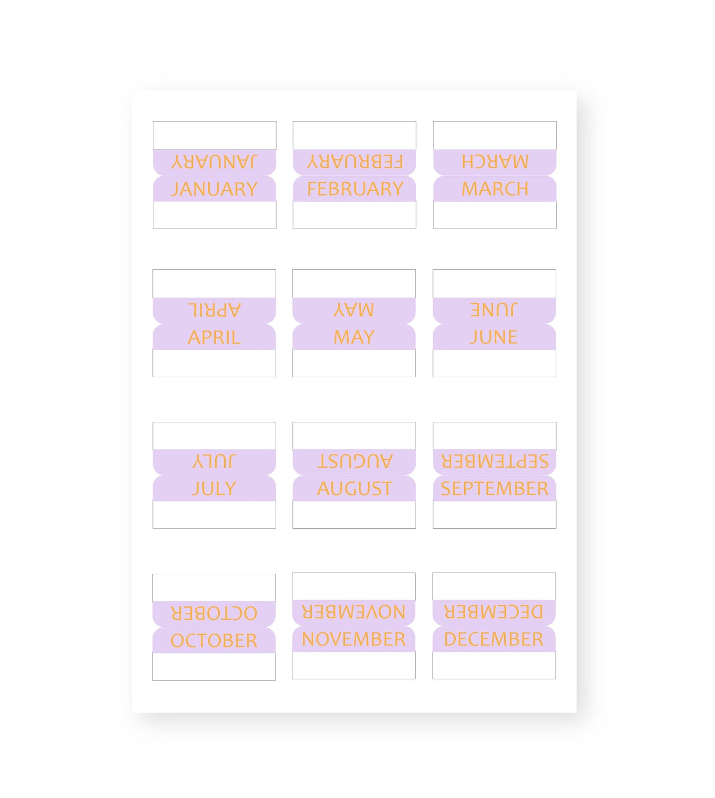 Monthly Tab Sticker Sheets
